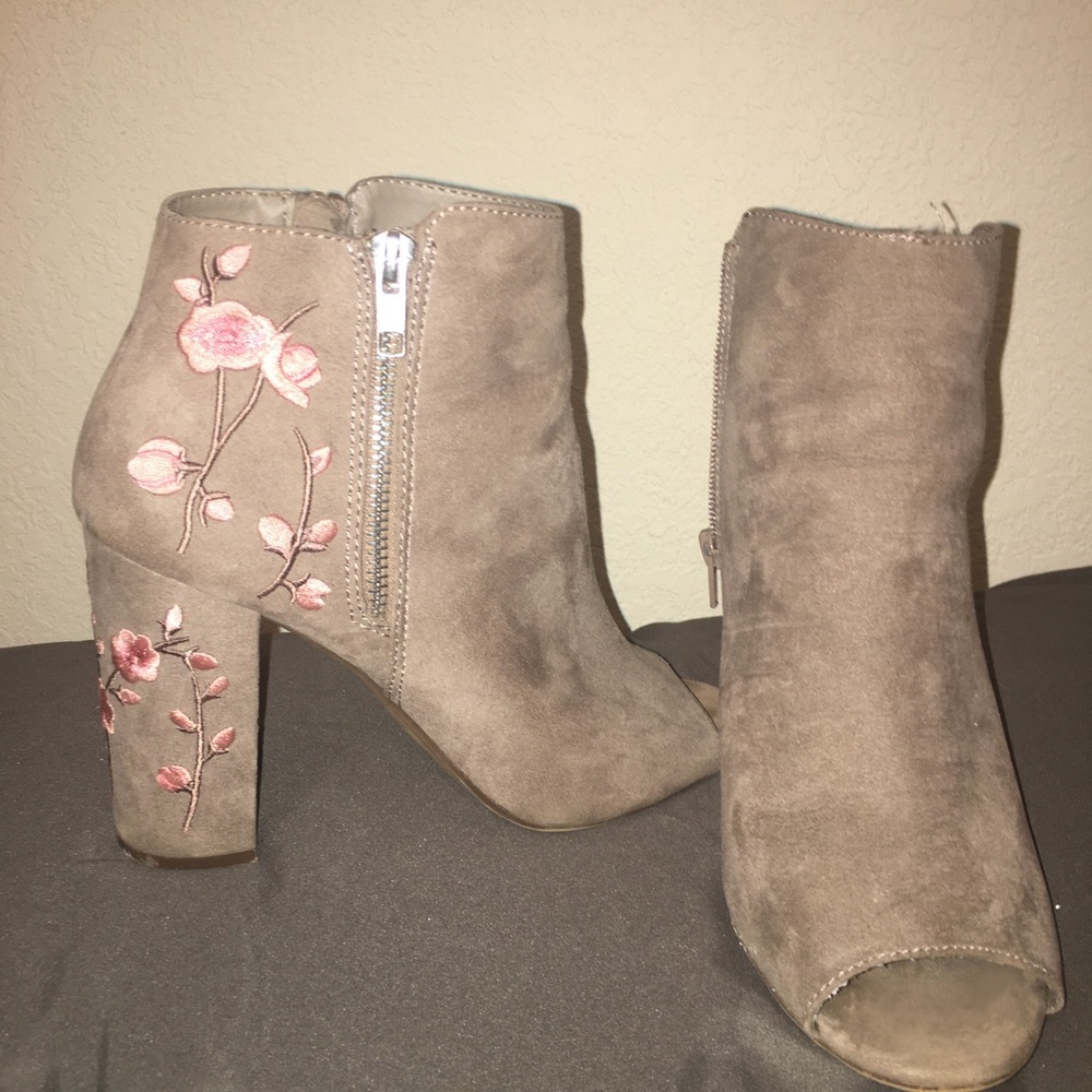 Open toe booties